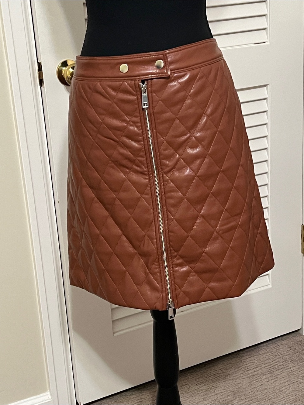 Melissa Nepton faux leather mini skirt.